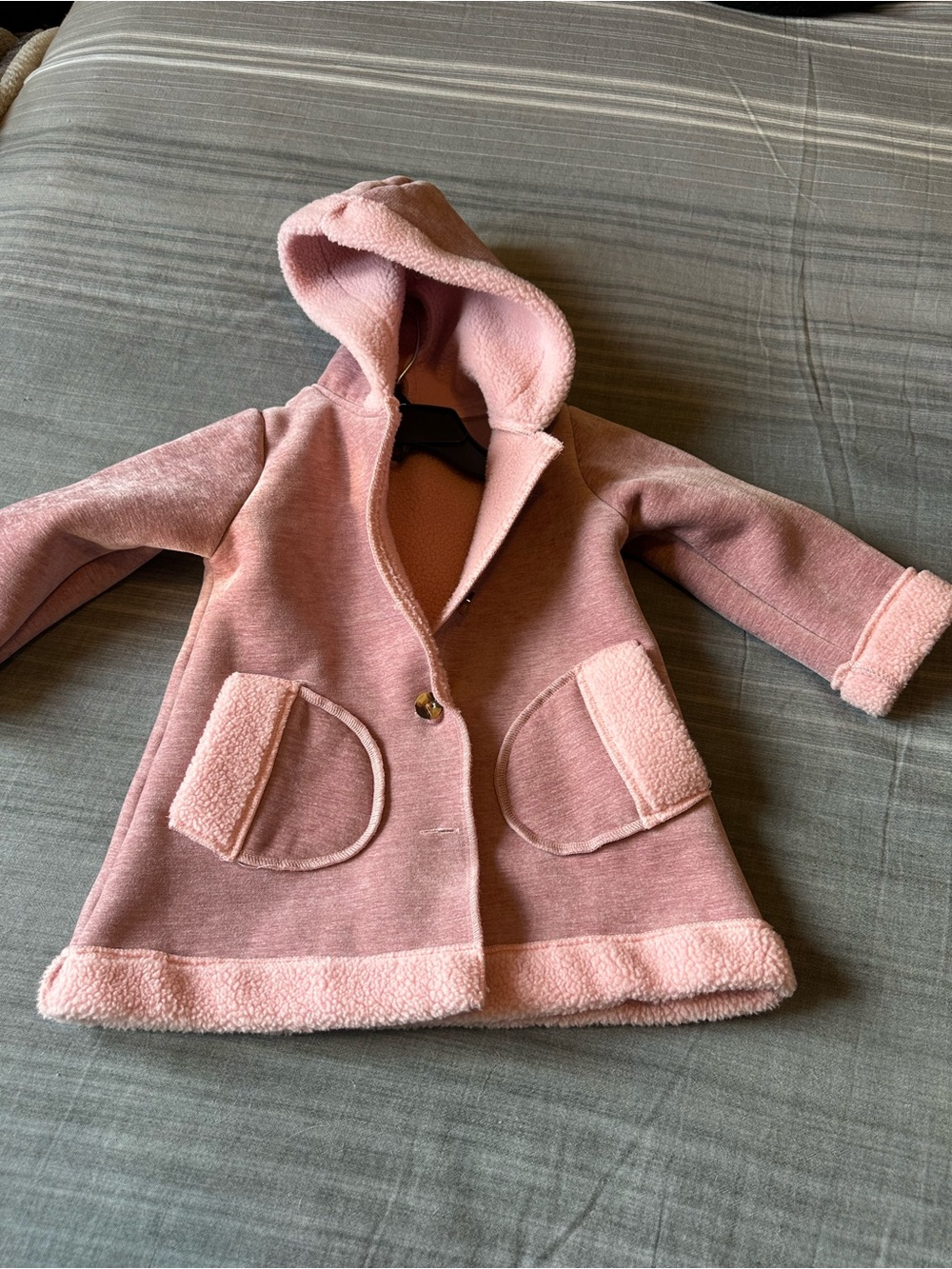 Girls' Cozy Hooded Pink Coat
